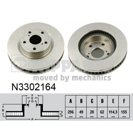 Слика на кочионен диск NIPPARTS N3302164 за Lexus ES (V4) 3.5 - 277 коњи бензин