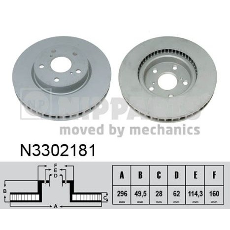 Слика на кочионен диск NIPPARTS N3302181 за Lexus IS C (GSE2) 250 - 208 коњи бензин