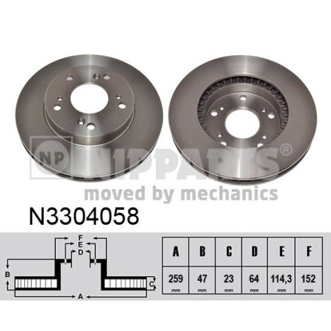 Слика на Кочионен диск NIPPARTS N3304058