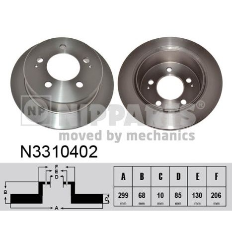 Слика на Кочионен диск NIPPARTS N3310402