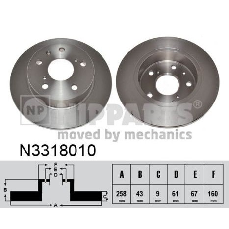 Слика на Кочионен диск NIPPARTS N3318010