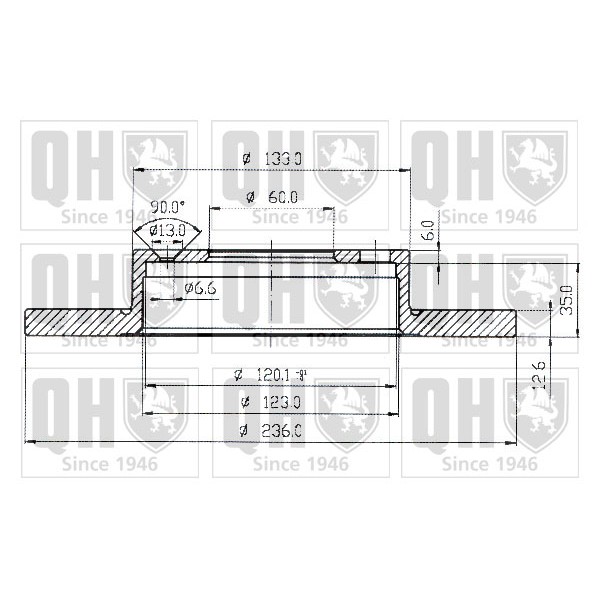 Слика на кочионен диск QUINTON HAZELL BDC3388 за Opel Kadett E Combo 1.7 D - 60 коњи дизел