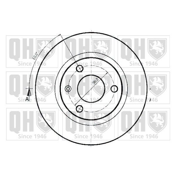 Слика на кочионен диск QUINTON HAZELL BDC3505 за Peugeot 106 (1A,1C) 1.0 - 50 коњи бензин