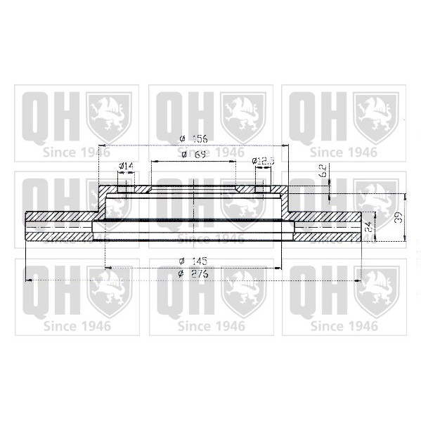 Слика на Кочионен диск QUINTON HAZELL BDC4382