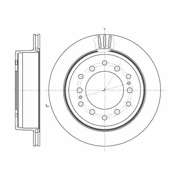 Слика на кочионен диск ROADHOUSE 6956.10 за Toyota Land Cruiser Hardtop (J7) 3.0 TD - 125 коњи дизел