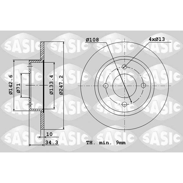 Слика на Кочионен диск SASIC 2464A24J