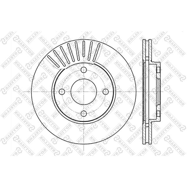 Слика на кочионен диск STELLOX 6020-2549V-SX за Mazda 2 Hatchback (DY) 1.4 CD - 68 коњи дизел