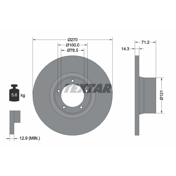 Слика на Кочионен диск TEXTAR 92014900