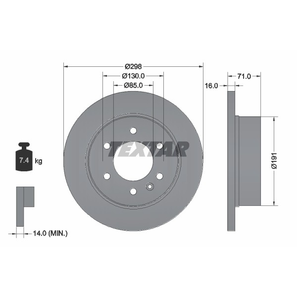 Слика на кочионен диск TEXTAR 93143300 за Mercedes Sprinter 3-t Platform (906) 209 CDI (906.111, 906.113, 906.211, 906.213) - 88 коњи дизел