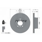 Слика 1 $на Кочионен диск TEXTAR PRO+ 92122505