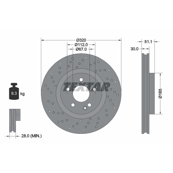 Слика на Кочионен диск TEXTAR PRO+ 92262105