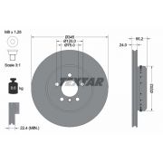 Слика 1 на кочионен диск TEXTAR PRO+ 92265625