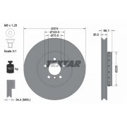 Слика 1 на кочионен диск TEXTAR PRO+ 92266125