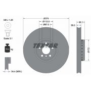 Слика 1 на кочионен диск TEXTAR PRO+ 92290225