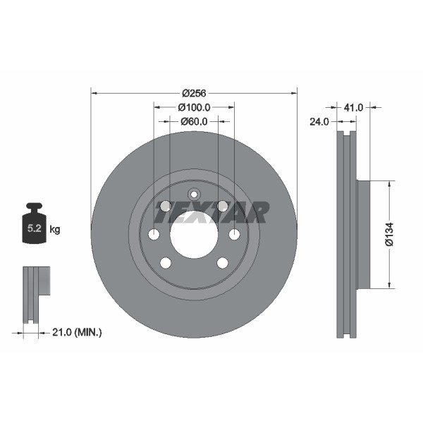 Слика на кочионен диск TEXTAR PRO 92039203 за Daewoo Prince (j19) 2.0 - 116 коњи бензин