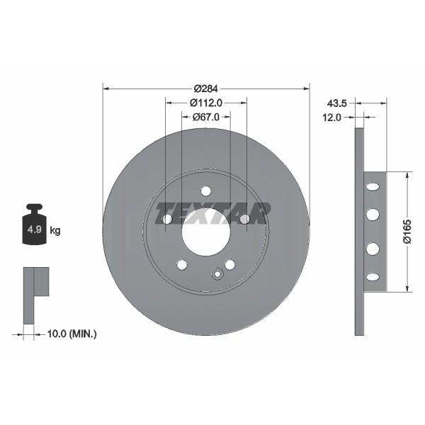 Слика на Кочионен диск TEXTAR PRO 92059303