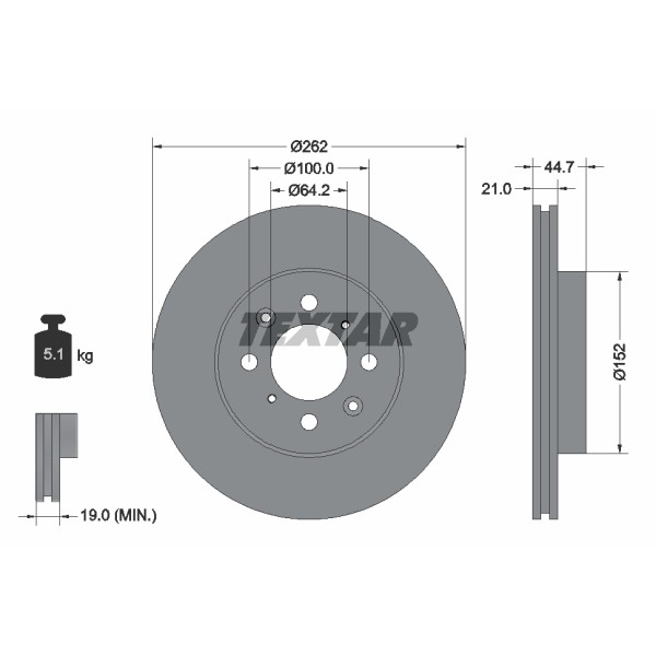 Слика на Кочионен диск TEXTAR PRO 92060903