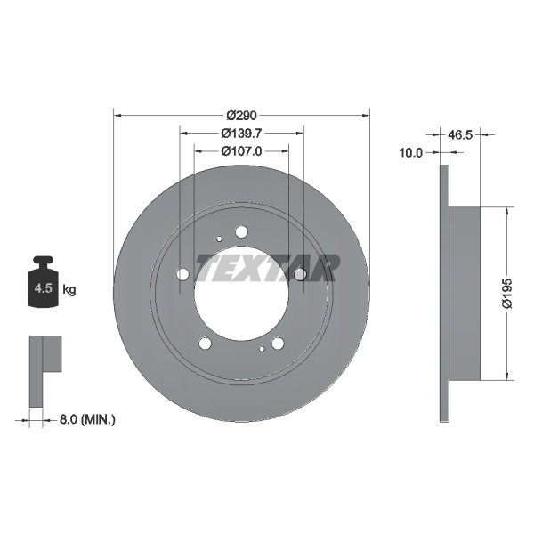 Слика на Кочионен диск TEXTAR PRO 92066003