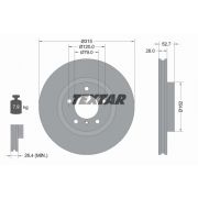 Слика 1 на кочионен диск TEXTAR PRO 92071203