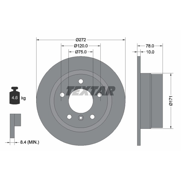 Слика на Кочионен диск TEXTAR PRO 92072303