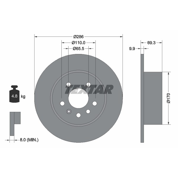 Слика на Кочионен диск TEXTAR PRO 92075703