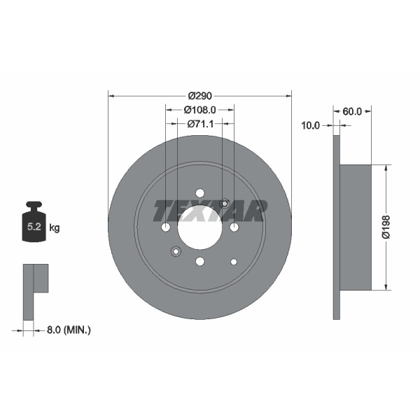 Слика на Кочионен диск TEXTAR PRO 92080703