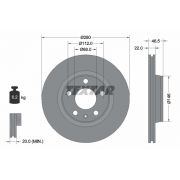 Слика 1 на кочионен диск TEXTAR PRO 92083503