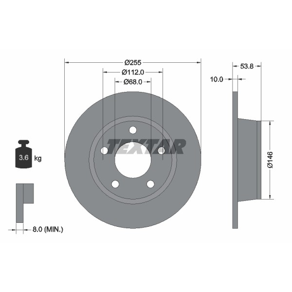 Слика на Кочионен диск TEXTAR PRO 92104103