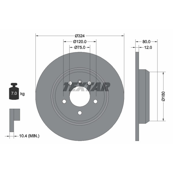 Слика на Кочионен диск TEXTAR PRO 92107403