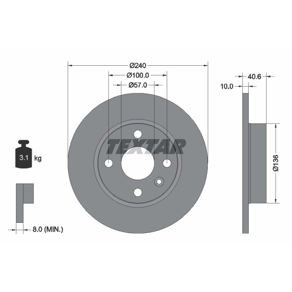 Слика на Кочионен диск TEXTAR PRO 92111003