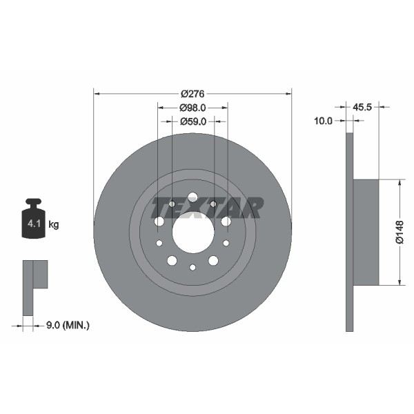 Слика на Кочионен диск TEXTAR PRO 92114703