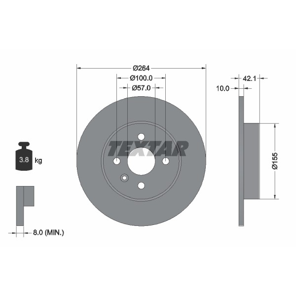 Слика на Кочионен диск TEXTAR PRO 92124703