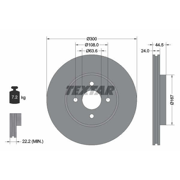 Слика на Кочионен диск TEXTAR PRO 92139903