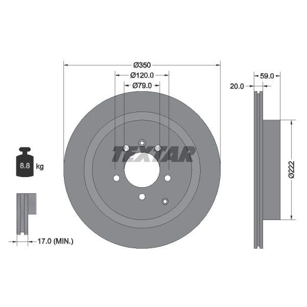 Слика на Кочионен диск TEXTAR PRO 92147703