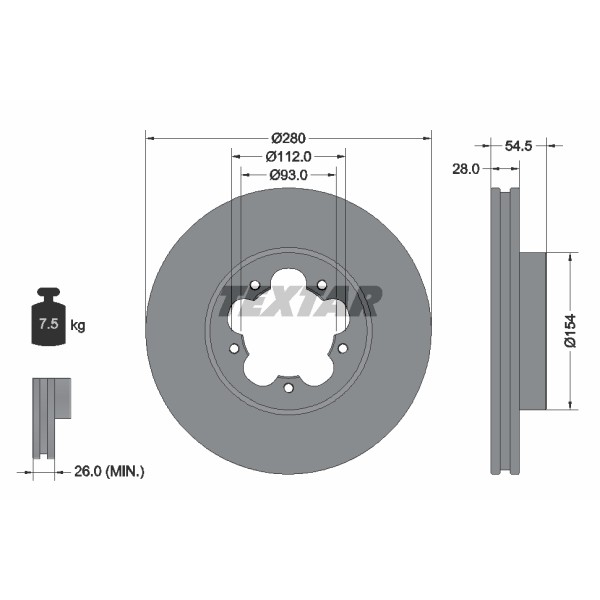 Слика на Кочионен диск TEXTAR PRO 92151803