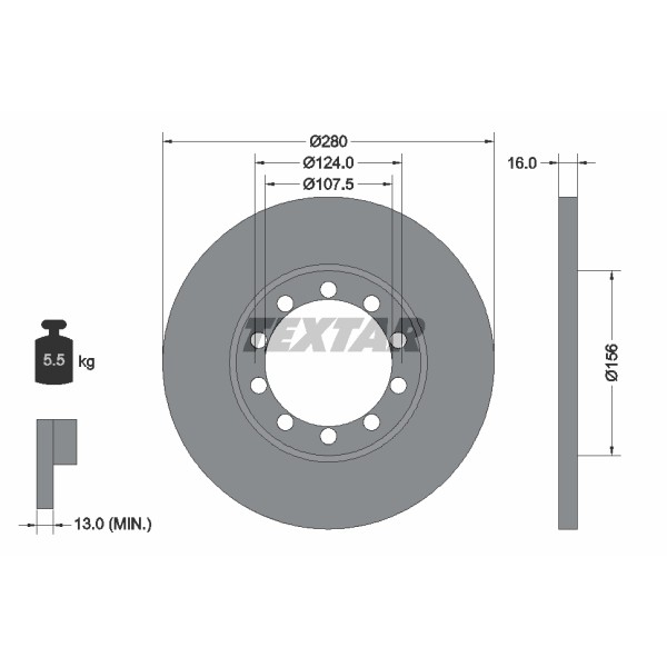 Слика на Кочионен диск TEXTAR PRO 92152003