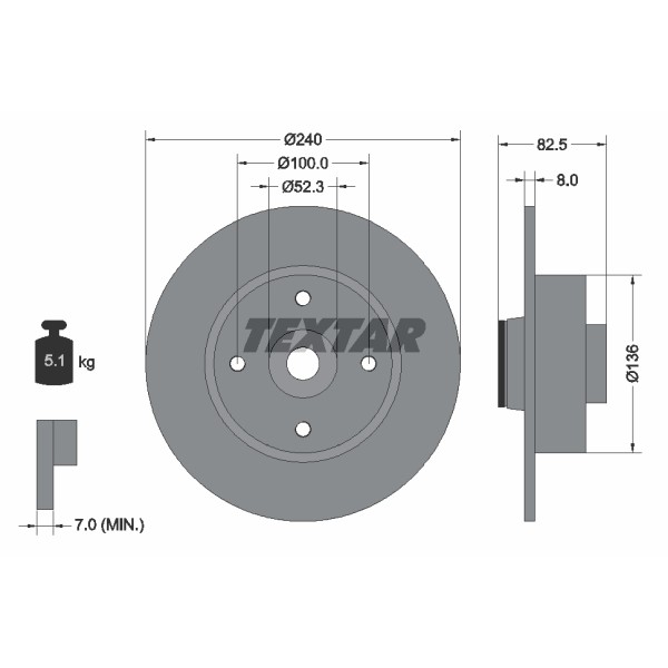 Слика на Кочионен диск TEXTAR PRO 92154403