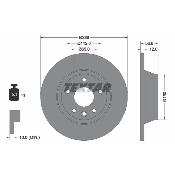 Слика на Кочионен диск TEXTAR PRO 92159403