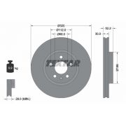 Слика 1 на кочионен диск TEXTAR PRO 92160003