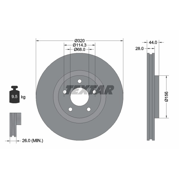 Слика на Кочионен диск TEXTAR PRO 92222003