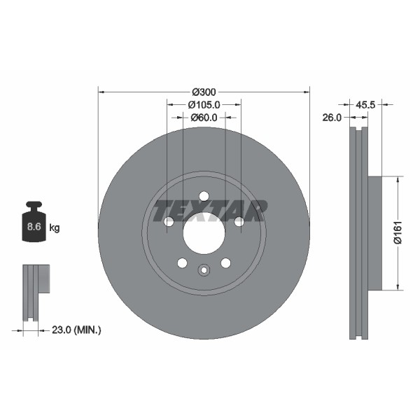 Слика на Кочионен диск TEXTAR PRO 92243303