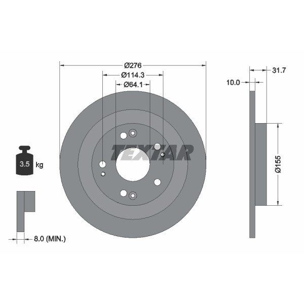 Слика на Кочионен диск TEXTAR PRO 92252603