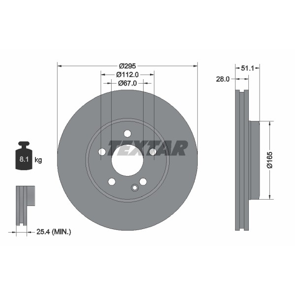 Слика на Кочионен диск TEXTAR PRO 92254803