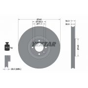 Слика 1 на кочионен диск TEXTAR PRO 92256903