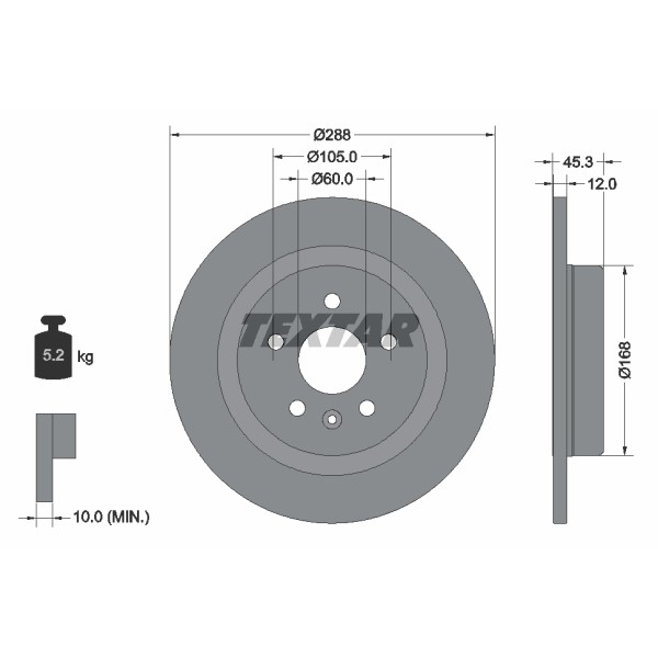 Слика на Кочионен диск TEXTAR PRO 92275203