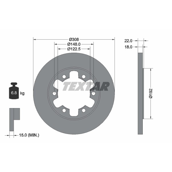 Слика на Кочионен диск TEXTAR PRO 92275803