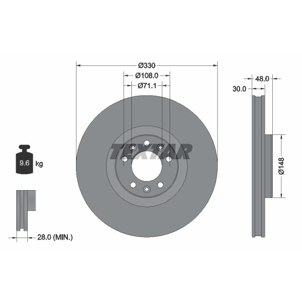 Слика на Кочионен диск TEXTAR PRO 92283403