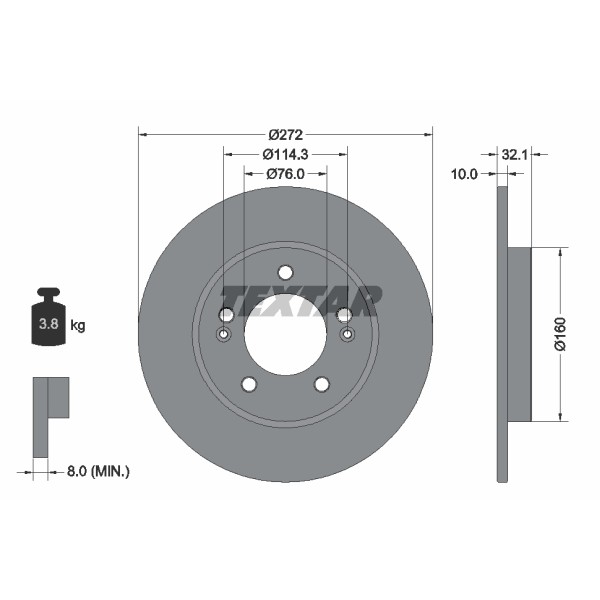 Слика на Кочионен диск TEXTAR PRO 92291703