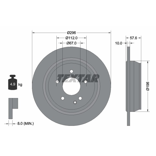 Слика на Кочионен диск TEXTAR PRO 93123503