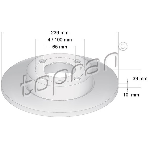 Слика на кочионен диск TOPRAN 104 164 за VW Polo 3 Variant (6kv5) 1.4 16V - 75 коњи бензин